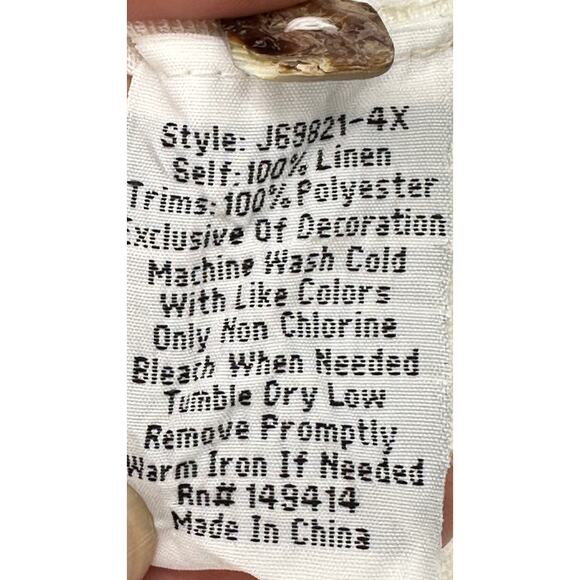 Johnny Was White Jessica Linen Jogger 1X - Picture 10 of 13